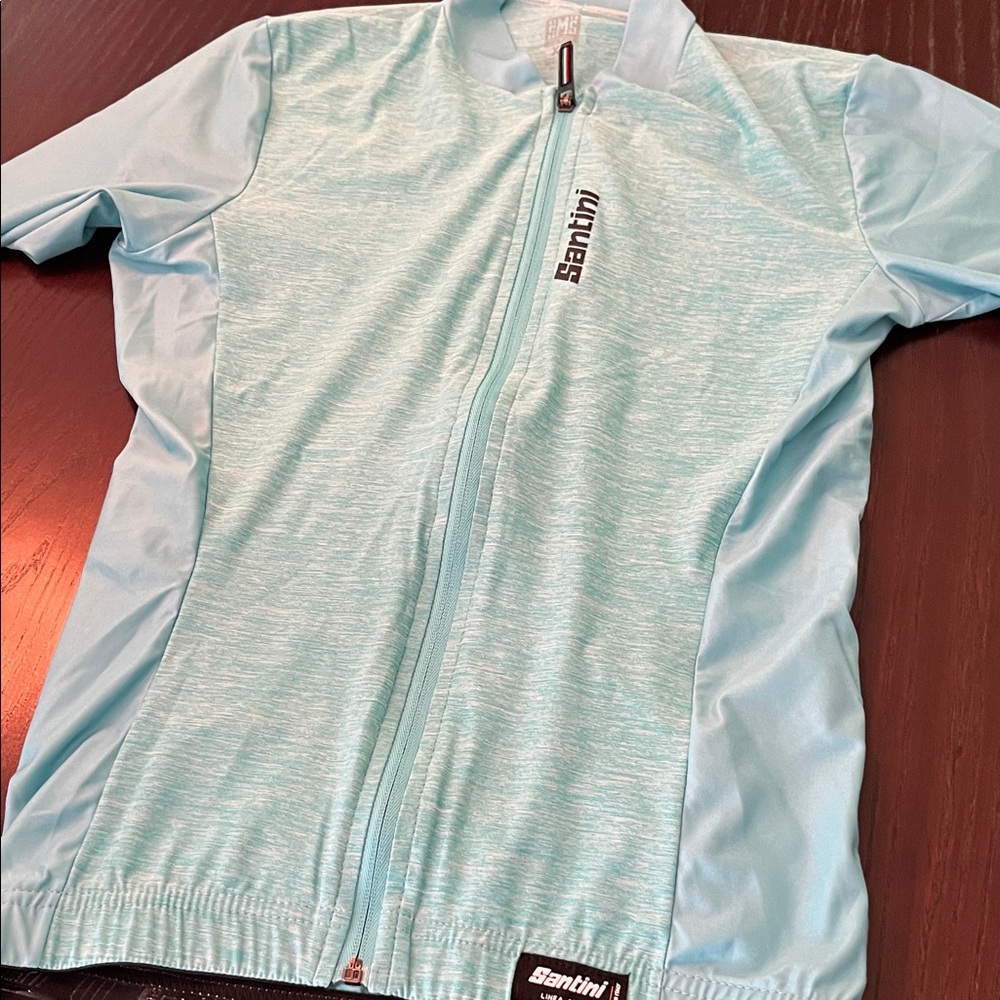 Santini Women's Light Blue bike riding shirt